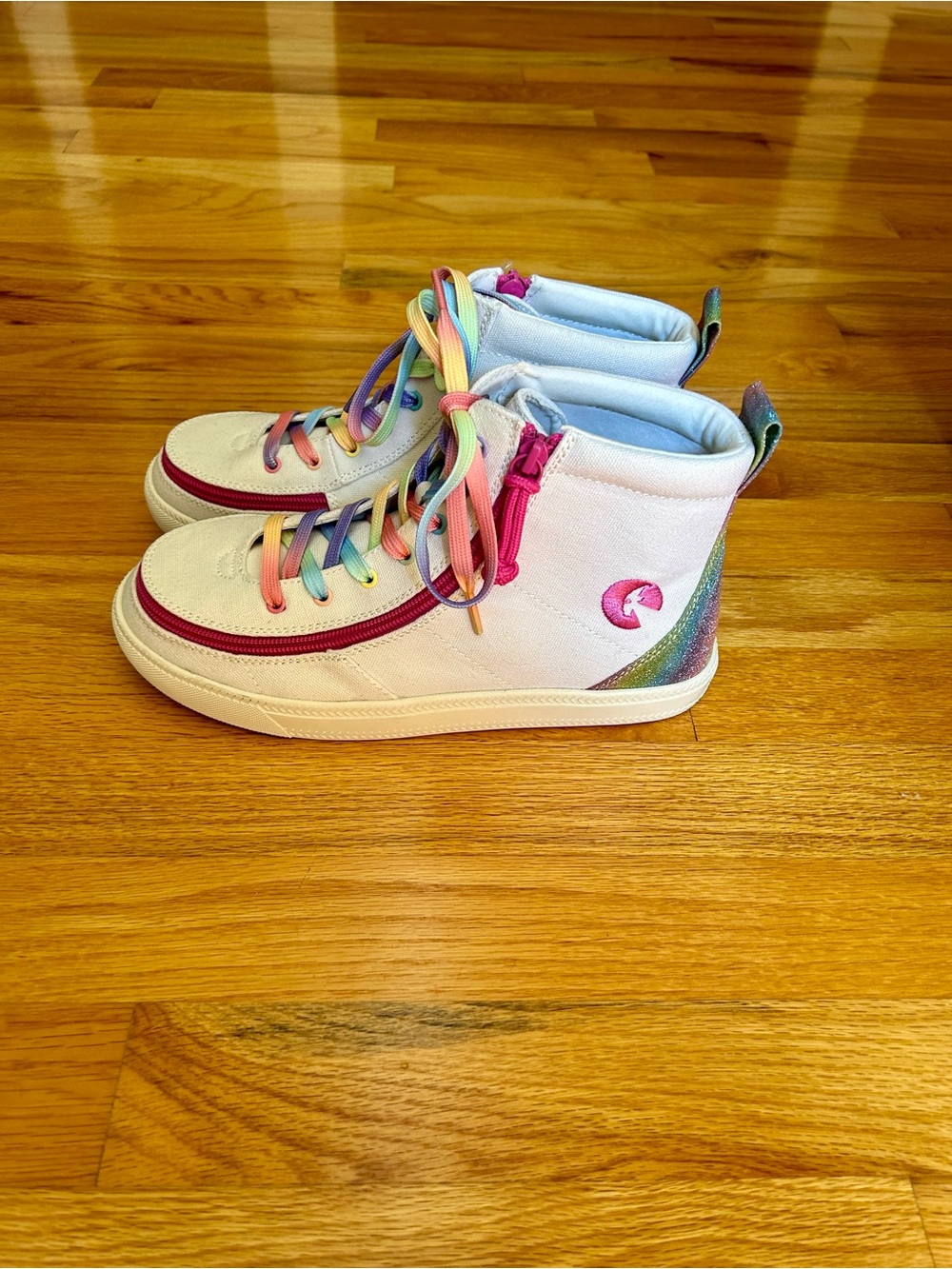Billy White Rainbow Classic Lace High-Top Sneakers size 6 kids